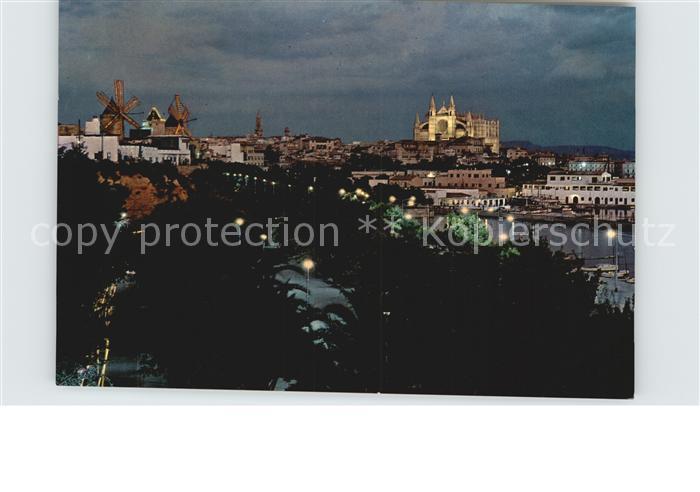 Palma de Mallorca Partie mit Kathedrale am Abend