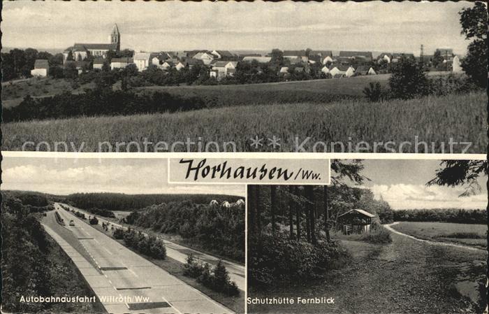 Horhausen Westerwald Autobahnausfahrt Willroth Schutzhuette Fernblick