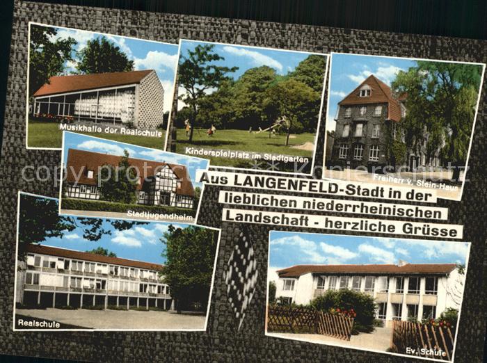 Langenfeld Rheinland Musikhalle der Realschule Kinderspielplatz Stadtgarten