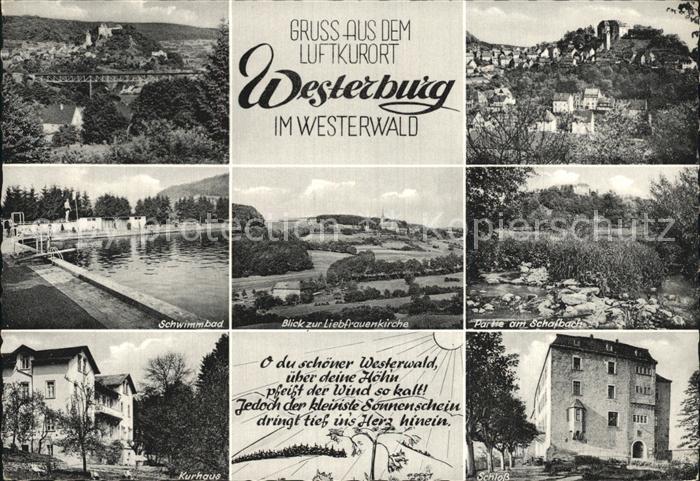 Westerburg Westerwald Schwimmbad Partie am Schafbach Schloss