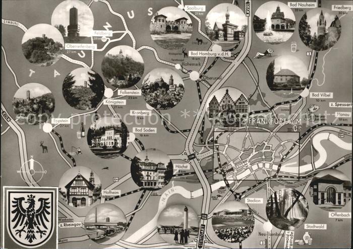 Frankfurt Main Touristische Karte