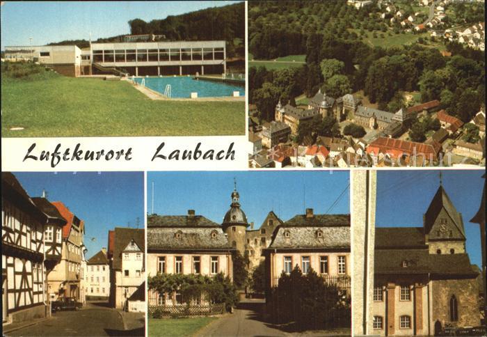 Laubach Hessen Schwimmbad Luftaufnahme Kirche