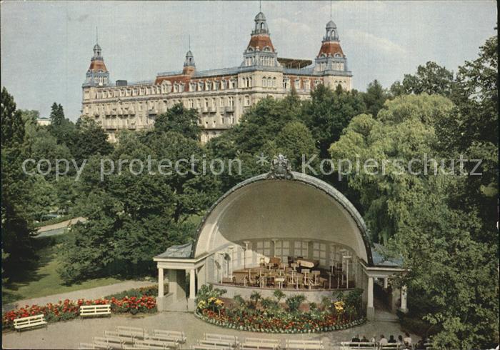 Bad Wildungen Musikpavillon Blick auf Sanatorium Fuerstenhof