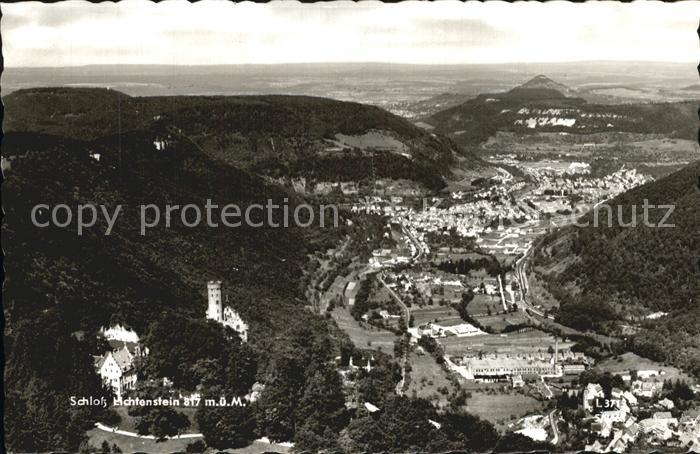 Schloss Lichtenstein Fliegeraufnahme