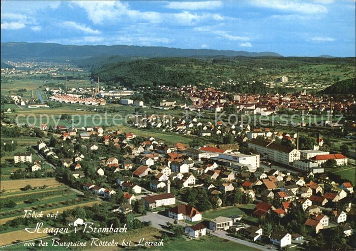 LoeRRACH Baden BW Fliegeraufnahme Haagen Brombach Burg-Roetteln