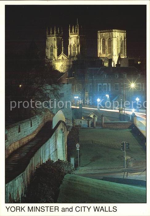 York UK Minter and City Walls at night