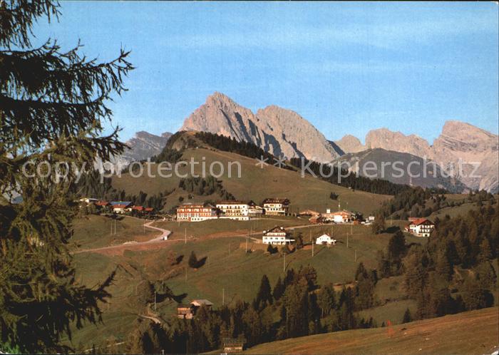 Seiser Alm Dolomiten mit Geislerspitzen  Almstueberl Obwexer