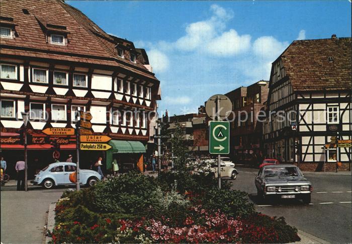 Hoexter Weser Markt Weserstrasse Fachwerkhaeuser