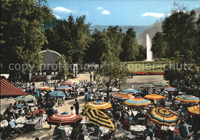 Bad Liebenzell Kurhaus Terrasse Konzertpavillon Kurpark Fontaene Kurort Schwarzw