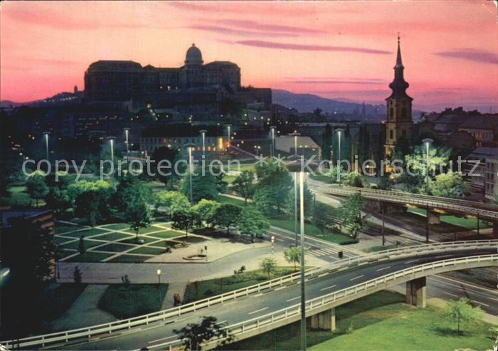 Budapest Budai latkep Ansicht von Buda Schlossberg Nachtaufnahme