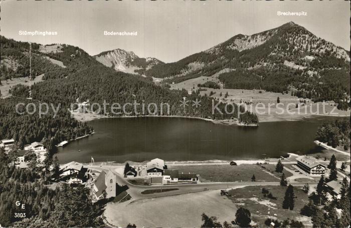 Spitzingsee gegen Stuemplinghaus Bodenschneid und Brecherspitz Mangfallgebirge F