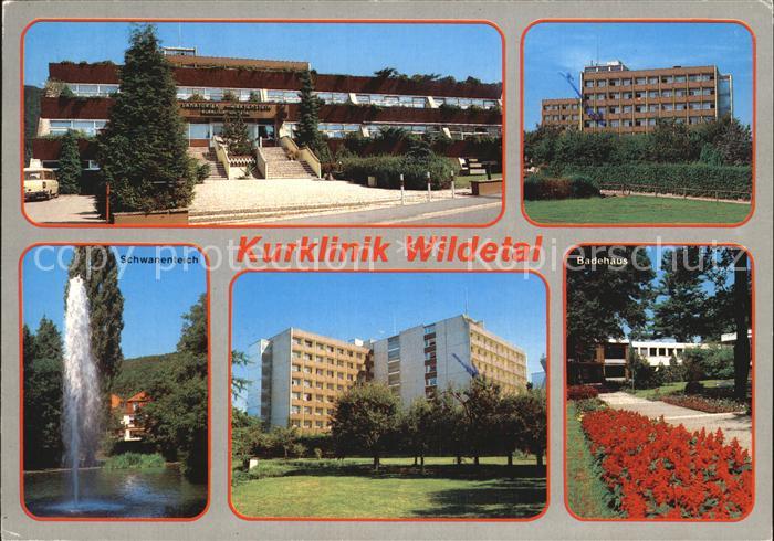 Reinhardshausen Kurklinik Wildetal Schwanenteich Fontaine Promenade Blumenbeet