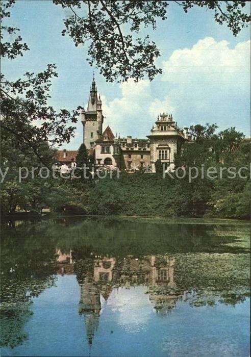 Pruhonice Zamek Schloss Park Schlossteich Wasserspiegelung