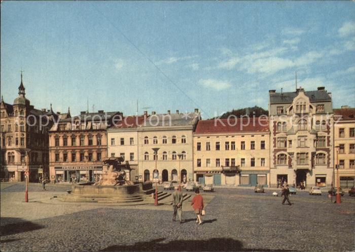 Decin Boehmen Leninovo namesti Leninplatz Brunnen Denkmal
