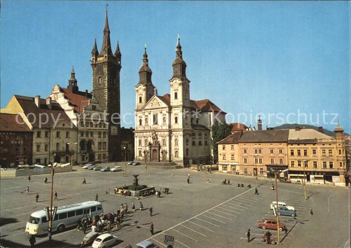 Klatovy Namesti miru Friedensplatz Jesuitenkirche Schwarzer Turm