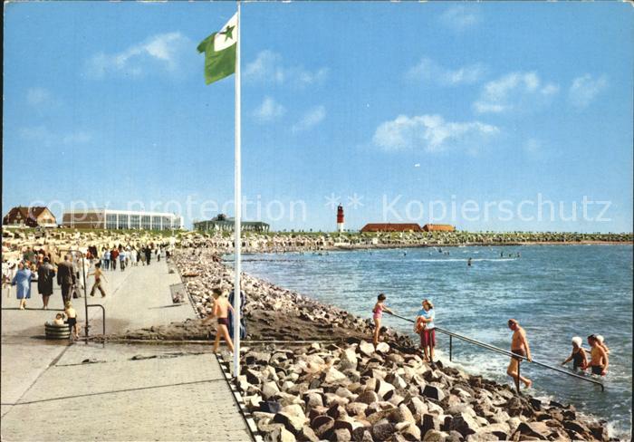 Buesum Nordseebad Badeleben am Suedstrand Promenade