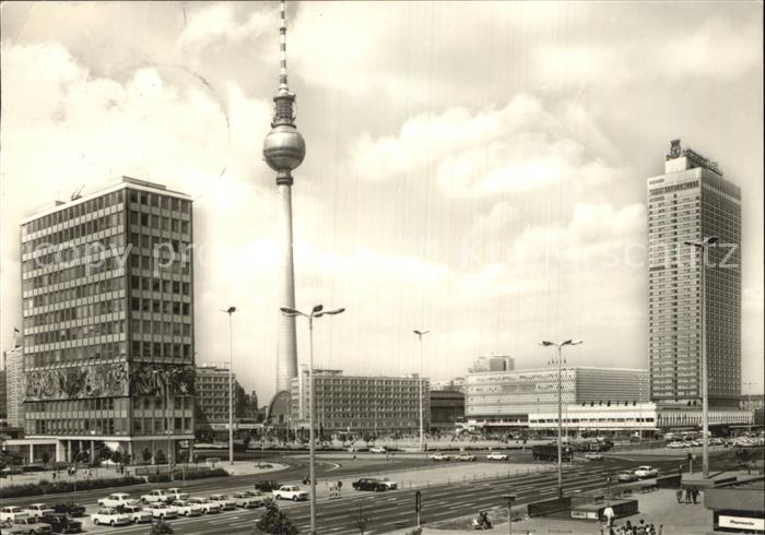 BERLIN  CITY Alexanderplatz Haus des Lehrers Hochhaus Fernsehturm Hauptstadt der