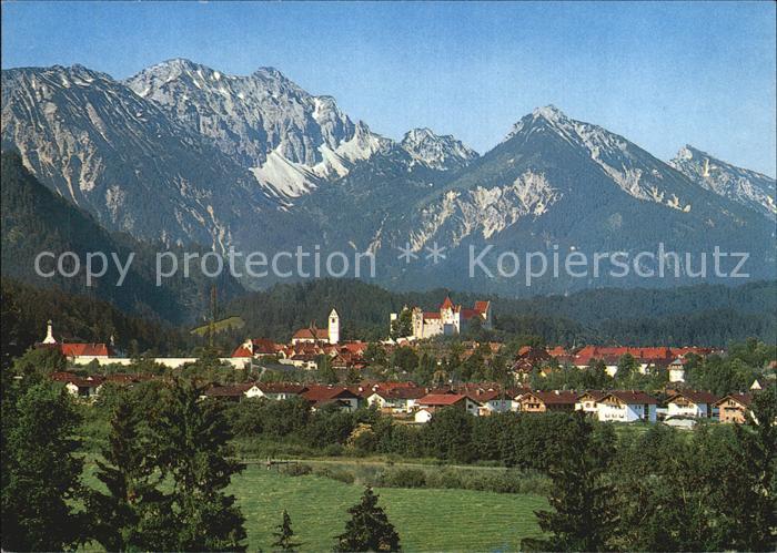 Fuessen Allgaeu Gesamtansicht Hoehenluftkurort mit Alpenpanorama