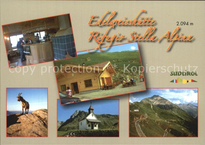 Rifugio Stella Alpina Edelweisshuette Jaufenpass Passo Giovo Kapelle Gemse