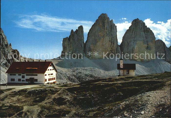 Dreizinnenhuette Tre Cime di Lavaredo Rifugio Locatelli Dolomiti Berghaus Dolomi