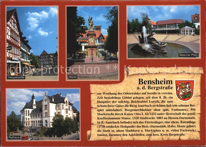 Bensheim Bergstrasse Hauptstrasse Fachwerkhaus Markt Beauner Platz Rathaus Gesch