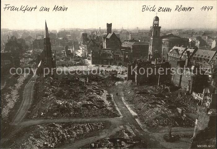 Frankfurt Main Blick zum Roemer 1947 Repro