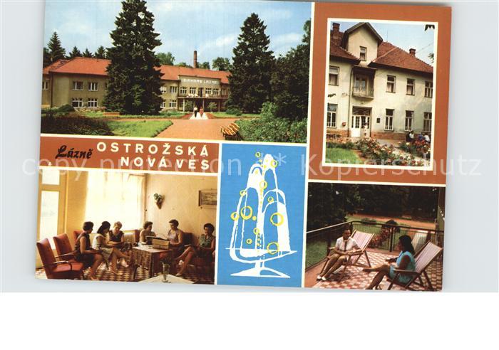 Nova Ves Neudoerfel Pavilon a budova spravy lazni Hala a balkon lecebnych zarize