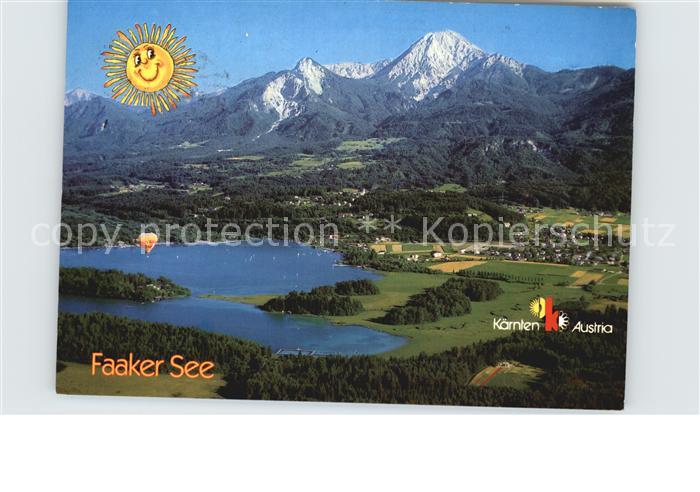 Faak am See Finkenstein Faaker See Alpenpanorama Fliegeraufnahme