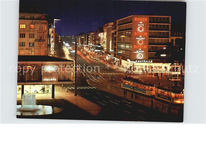 Koeln Rhein Hohenzollern Strassenbahn Ring Nachtaufnahme