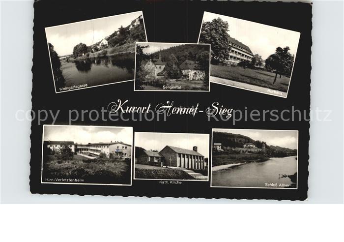 Hennef Sieg OT Weingartsgasse Kurhaus Schloss Allner Kirche Hirn Verletztenheim