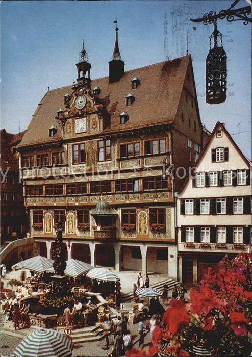 TueBINGEN BW Marktbrunnen und Rathaus
