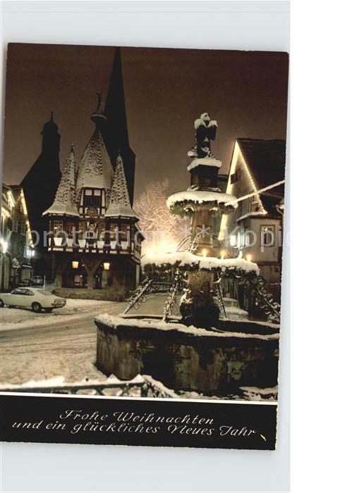 Michelstadt Brunnen Altstadt zu Weihnachten