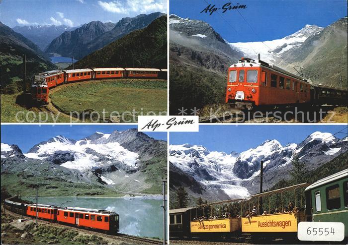 Eisenbahn Alp Gruem Berninapass