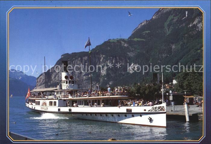 Dampfer Seitenrad DS Schiller Flueelen Urnersee