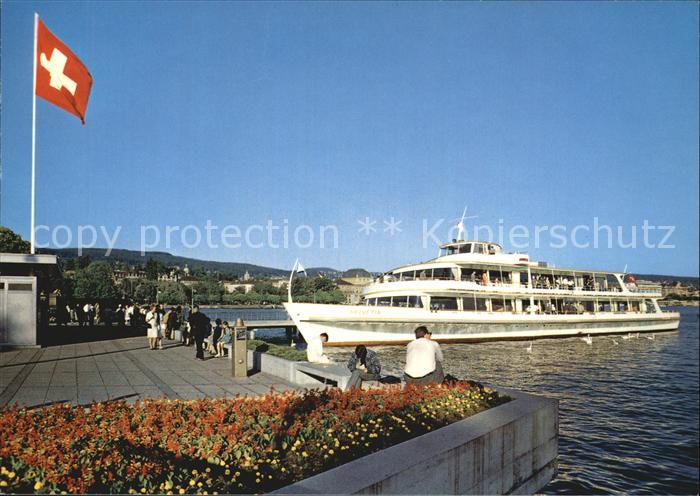Motorschiffe Zuerich Schiffstatiohn Buerkliplatz