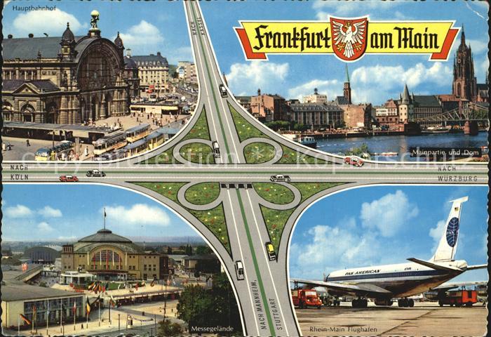 Autobahn Frankfurter Kreuz Rhein-Main Flughafen Messegelaende