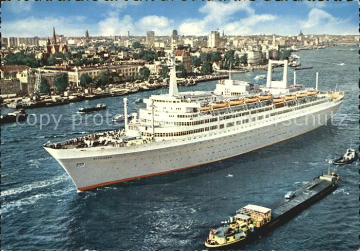 Schiffe Ships Navires D. Rotterdam Flaggschiff Holland-Amerika-Linie
