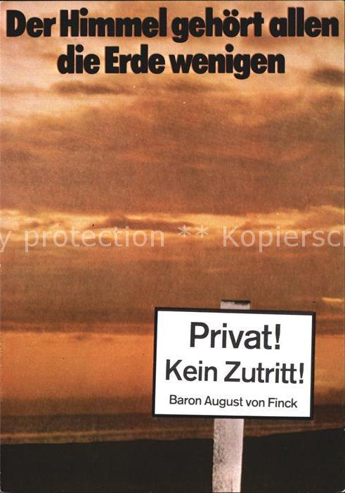 Politik Der Himmel gehoert allen Baron August von Finck Klaus Staeck