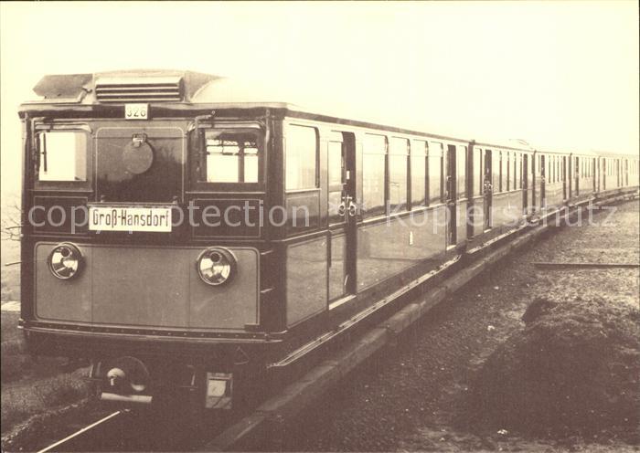 U-Bahn Subway Underground Metro U-Bahnzug Baujahr 1927 Triebwagen Nr. 326 Hambur