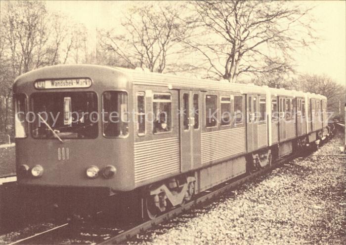 U-Bahn Subway Underground Metro U-Bahn-Wagen Serie DT3 Baujahr 1968-1971 Hamburg