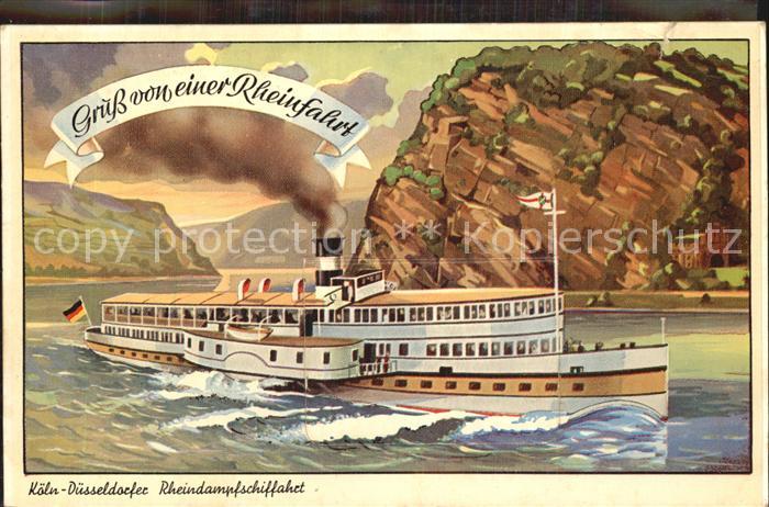 Dampfer Seitenrad Koeln-Duesseldorfer Rheindampfschifffahrt