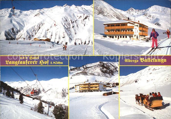Kappl Tirol Hotel Langtauferer Hof Albergo Ballelunga Pferdeschlitten Sesselift