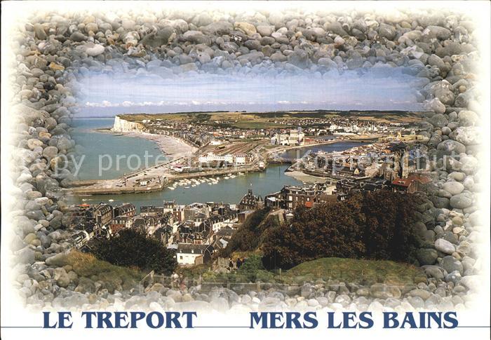 Le Treport rive gauche et Mers Les Bains vue prise de la montee du Calvaire des