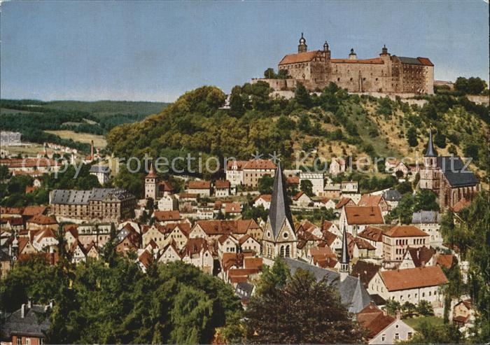 Kulmbach Bayern Stadtblick mit Schloss