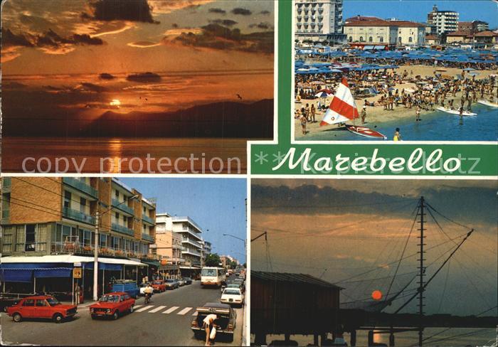 Marebello Rimini Sonnenuntergang Strand Teilansicht
