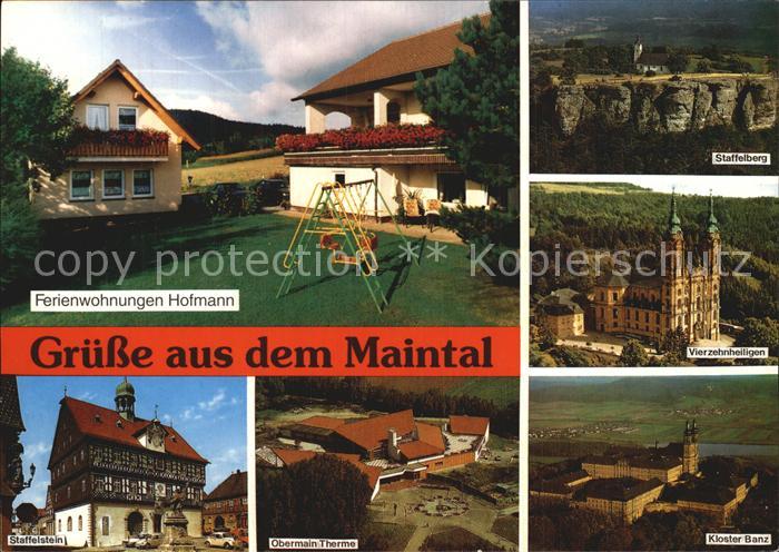 Lichtenfels  Oberfranken Bayern Ferienwohnungen Hofmann Staffelberg Vierzehnheil