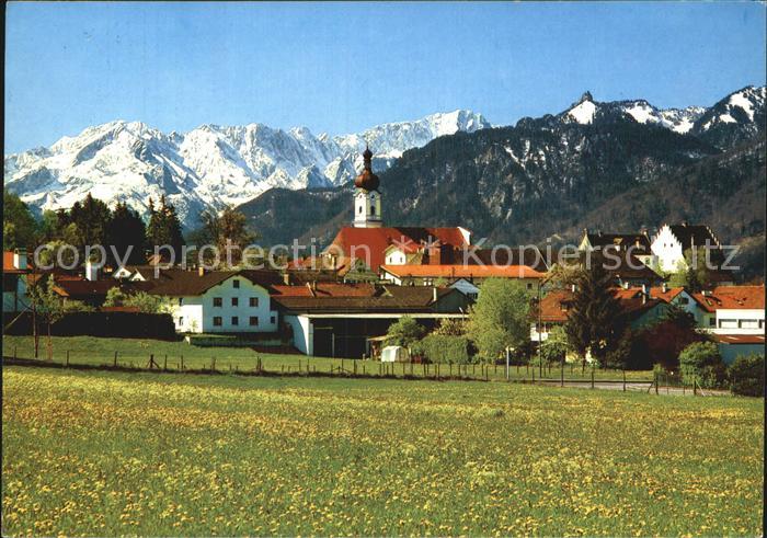 Murnau Staffelsee mit Ammergauer Berge und Zugspitzgruppe