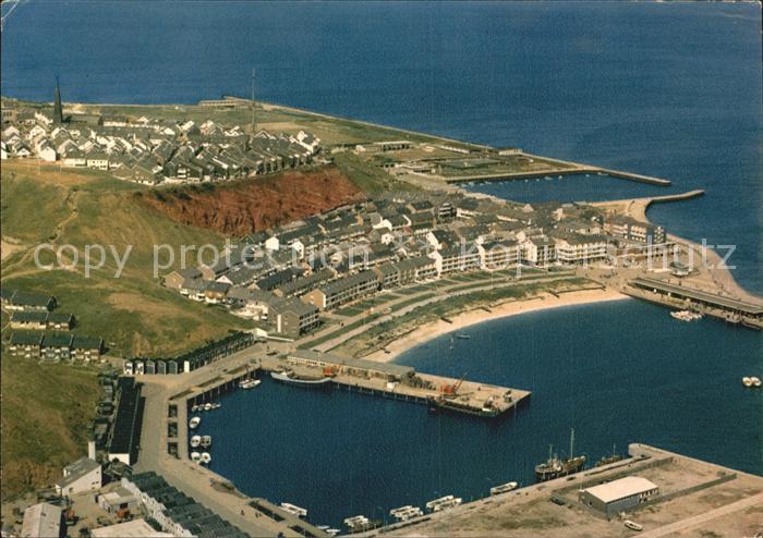 Insel Helgoland Hafen Fliegeraufnahme