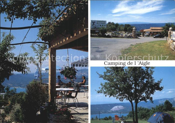 Aiguines Camping de l'Aigle Rive gauche Vue pano