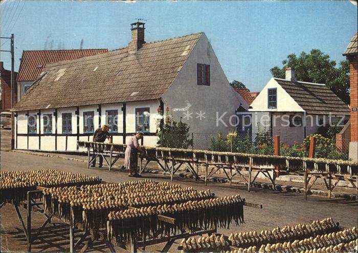 Ronne Stockfische auf Trockengestellen